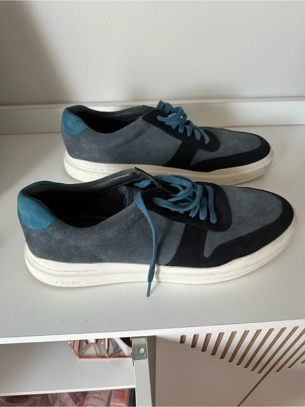 Cole Haan Grey and Teal Suede Men's Sneakers